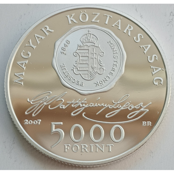 Rewers monety Węgry 5 000 Forint 2007 250 rocznica urodzin Lajos Batthyány