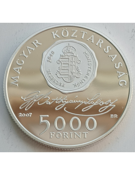 Rewers monety Węgry 5 000 Forint 2007 250 rocznica urodzin Lajos Batthyány