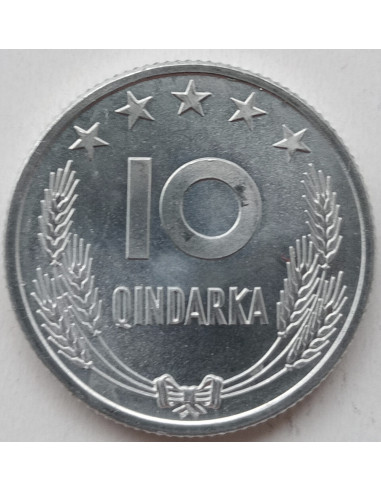 Awers monety Albania 10 Quindar 1964