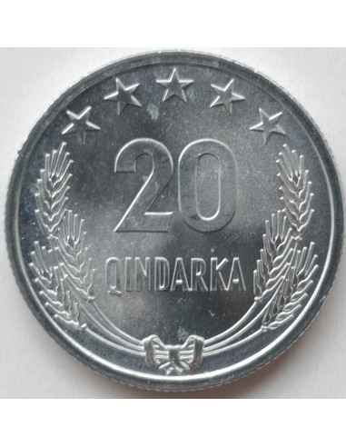Awers monety Albania 20 Quindar 1964