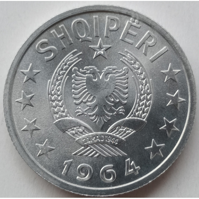 Rewers monety Albania 50 Quindar 1964