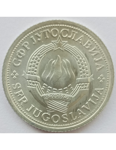 Awers monety Jugosławia 1 Dinar 1976 F.A.O.