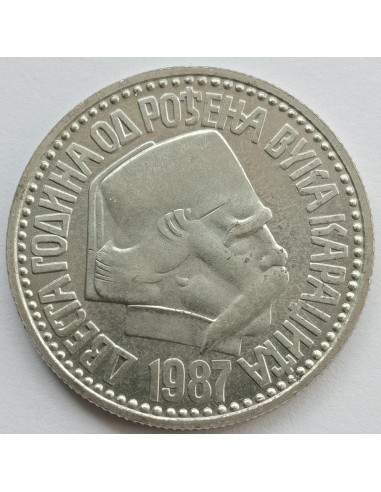 Awers monety Jugosławia 100 Dinar 1987 200. rocznica urodzin. filologa Vuka Karadžicia