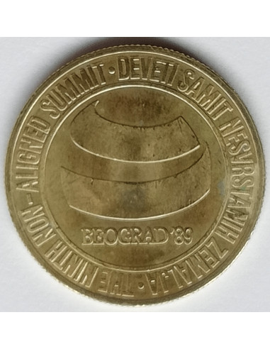 Awers monety Jugosławia 5 000 Dinar 1989 Szczyt Państw Niezaangażowanych