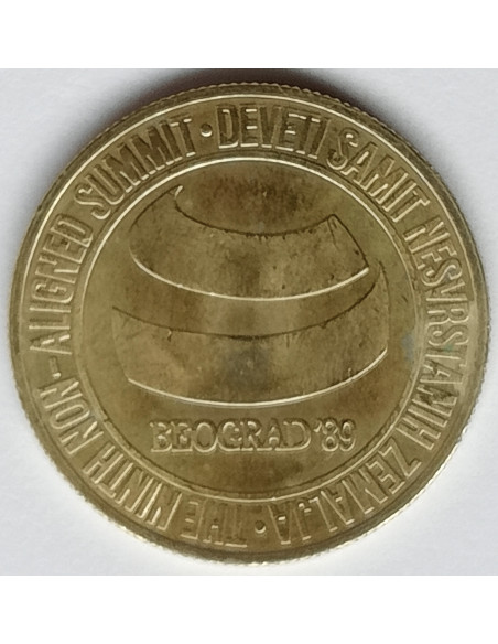 Awers monety Jugosławia 5 000 Dinar 1989 Szczyt Państw Niezaangażowanych