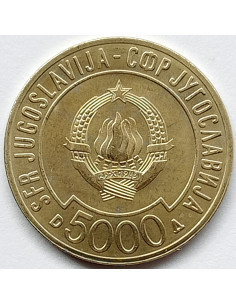 Awers monety Jugosławia 5 000 Dinar 1989 Szczyt Państw Niezaangażowanych 2