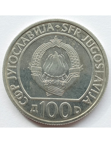 Awers monety Jugosławia 100 Dinar 1985 40 rocznica zwycięstwa nad faszyzmem