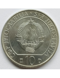 Awers monety Jugosławia 10 Dinar 1983 40. rocznica bitwy nad Sutjeską 2