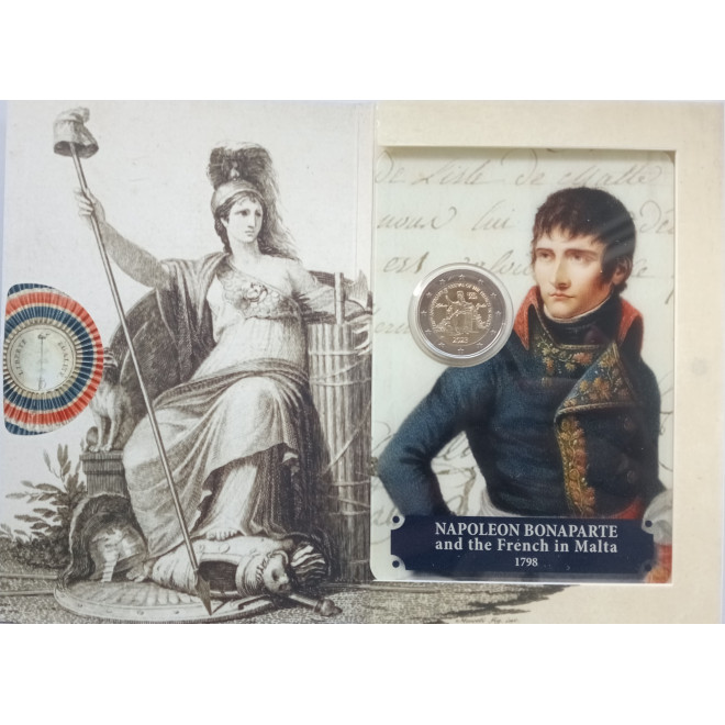 Rewers monety Malta 2 euro 2023 225. rocznica przybycia Francuzów na Maltę