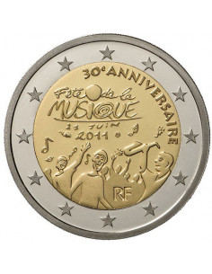 Awers monety Francja 2 euro 2011 30 rocznica powstania Święta Muzyki