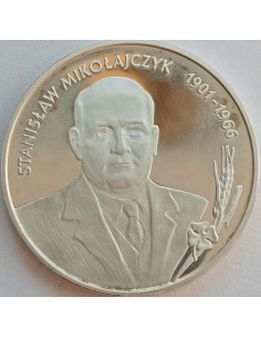 Awers monety 10 Złotych 1996 Stanisław Mikołajczyk