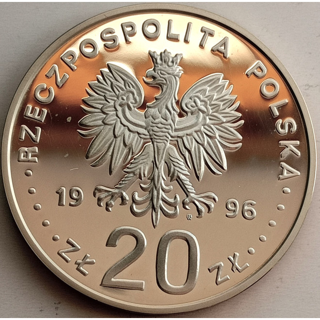 Rewers monety 20 Złotych 1996