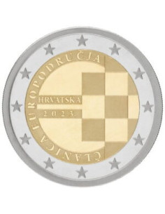 Awers monety Chorwacja 2 euro 2023 Wprowadzenie euro