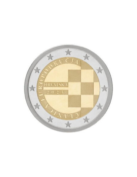 Awers monety Chorwacja 2 euro 2023 Wprowadzenie euro