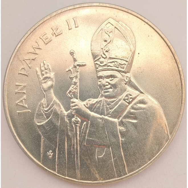 Awers monety 10 000 Złotych 1987 Papież Jan Paweł II