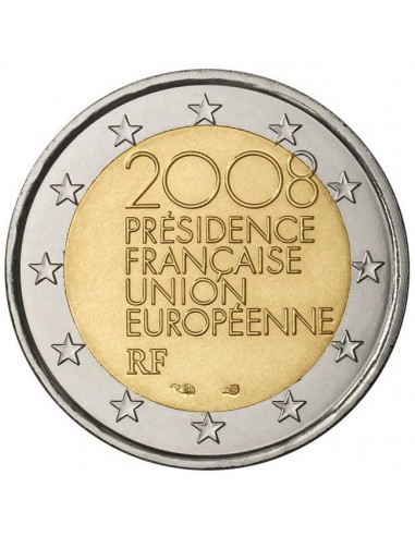 Awers monety Francja 2 euro 2008 Rok prezydencji Francji w Unii Europejskiej