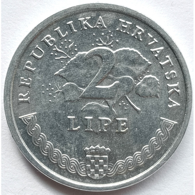 Rewers monety Chorwacja 2 Lipa 2007