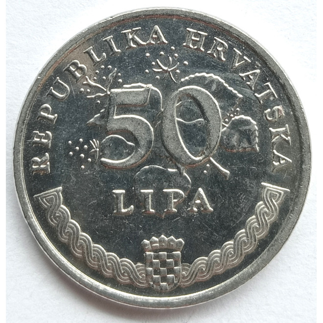 Rewers monety Chorwacja 50 Lipa 2017