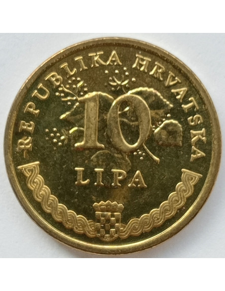 Rewers monety Chorwacja 10 Lipa 2019