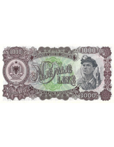 Przód banknotu Albania 1 000 Lek 1957 UNC