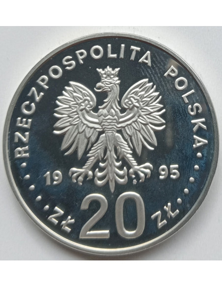 Rewers monety 20 Złotych 1995 50. rocznica – Organizacja Narodów Zjednoczonych