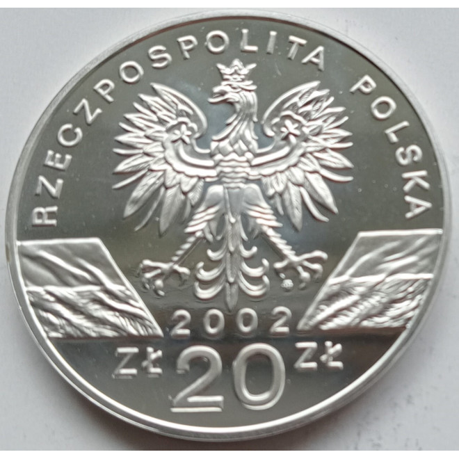 Rewers monety 20 Złotych 2002 Zwierzęta świata żółw błotny