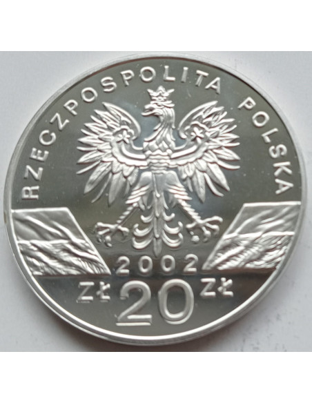 Rewers monety 20 Złotych 2002 Zwierzęta świata żółw błotny