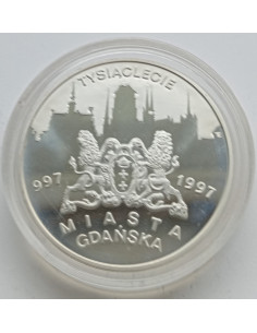 Awers monety 20 Złotych 1996 1000lecie miasta Gdańska