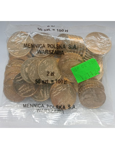 Awers monety 2 zł 2012 Polskie okręty: Niszczyciel „Piorun” Oryginalne opakowanie zawierające 50 sztuk monet