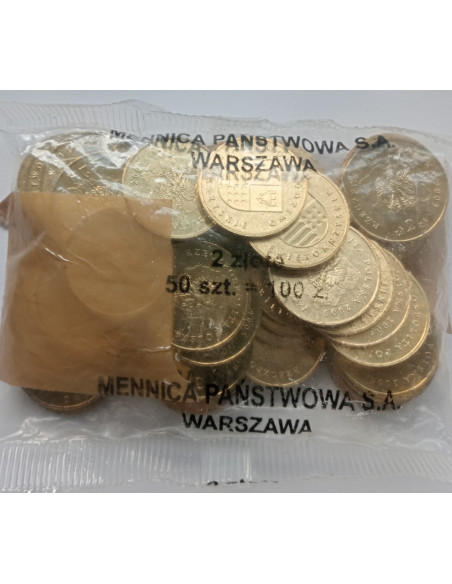 Awers monety 2 zł 2005 Herby Województw: świętokrzyskie woreczek 50 szt.
