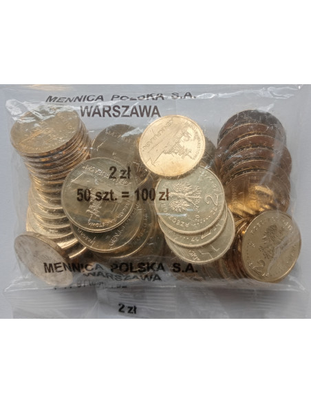 Awers monety 2 zł 2013 Polskie okręty – Fregata rakietowa „Gen. K. Pułaski” woreczek 50 szt.