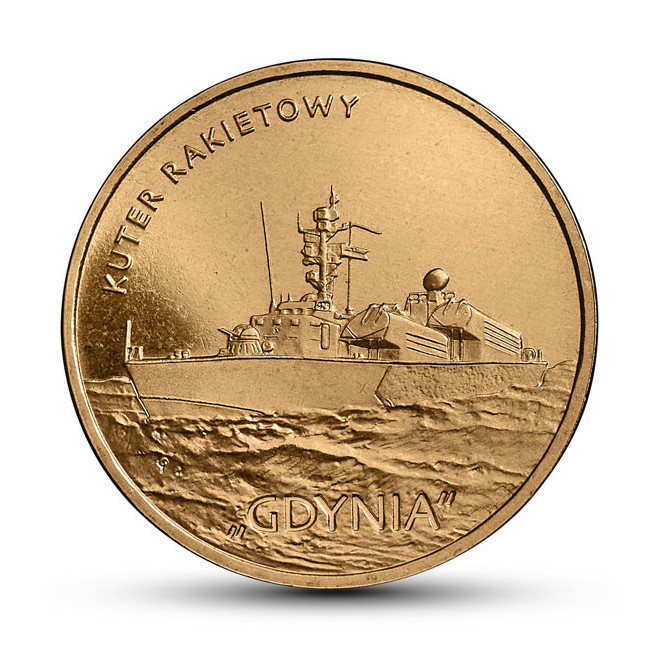 Rewers monety 2 zł 2013 Polskie okręty: Kuter rakietowy „Gdynia” woreczek 50 szt.
