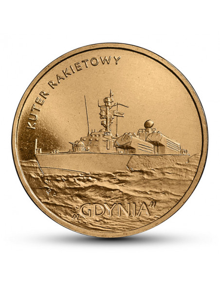 Rewers monety 2 zł 2013 Polskie okręty: Kuter rakietowy „Gdynia” woreczek 50 szt.