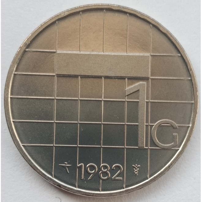 Rewers monety Holandia 1 Gulden 1982