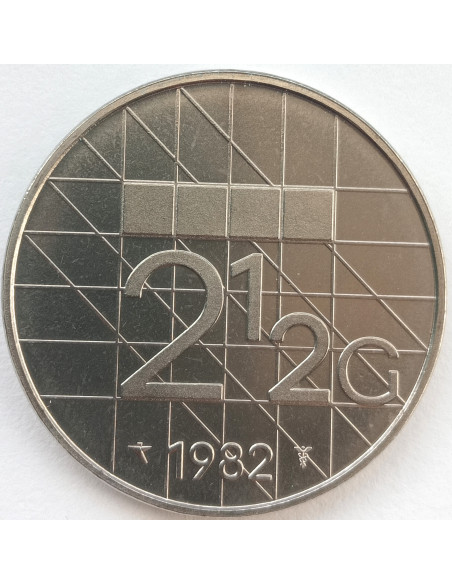 Rewers monety Holandia 25 Gulden 1982