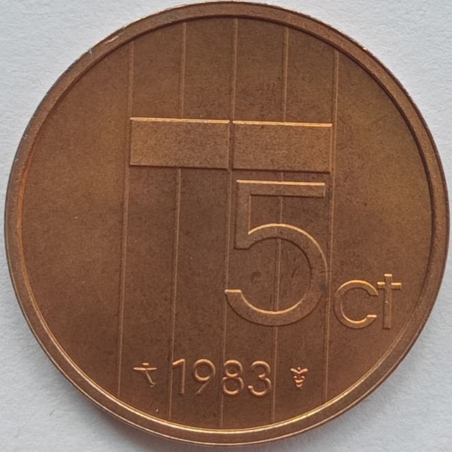 Rewers monety Holandia 5 Cent 1983