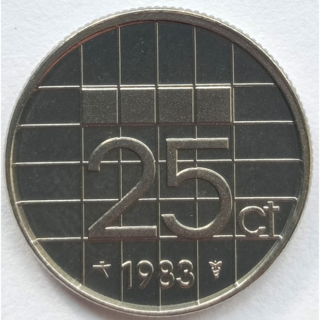 Rewers monety Holandia 25 Cent 1983