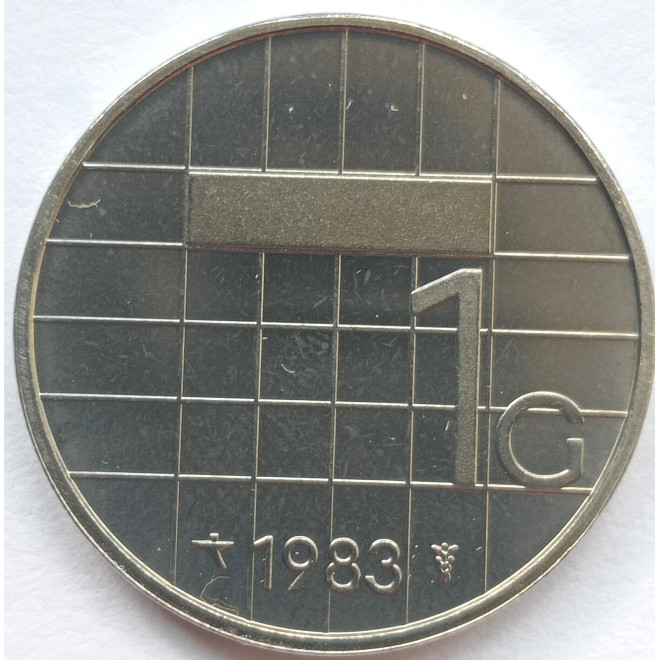 Rewers monety Holandia 1 Gulden 1983