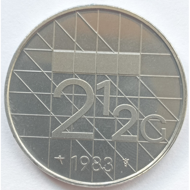 Rewers monety Holandia 25 Gulden 1983