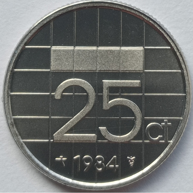 Rewers monety Holandia 25 Cent 1984