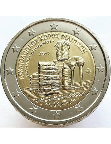 Awers monety Grecja 2 euro 2017 Stanowisko archeologiczne w Filippi