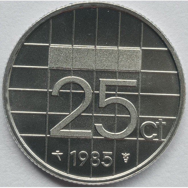 Rewers monety Holandia 25 Cent 1985