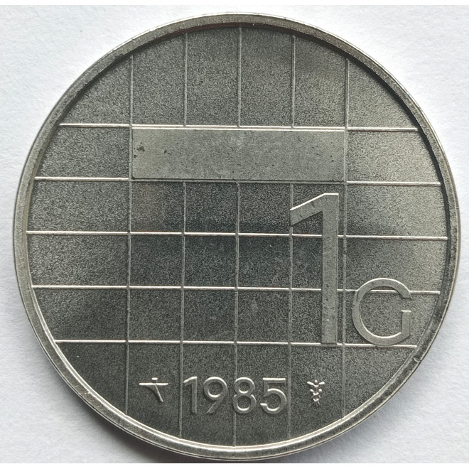 Rewers monety Holandia 1 Gulden 1985