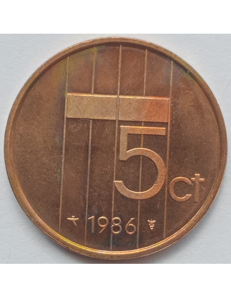 Rewers monety Holandia 5 Cent 1986