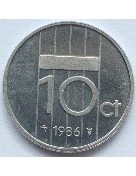 Rewers monety Holandia 10 Cent 1986