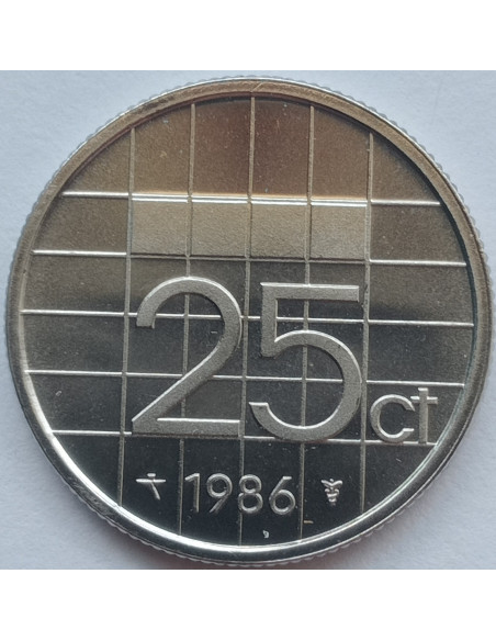 Rewers monety Holandia 25 Cent 1986