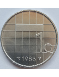 Awers monety Holandia 1 Gulden 1986 2