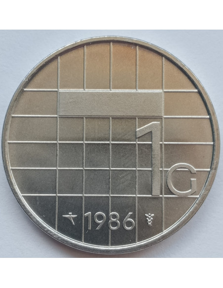 Rewers monety Holandia 1 Gulden 1986