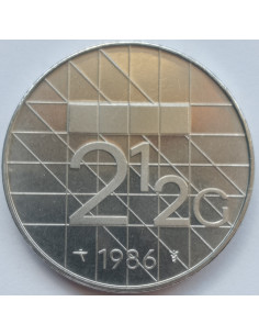 Awers monety Holandia 25 Gulden 1986 2