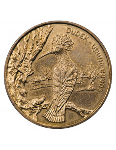 Awers monety 2 zł 2000 Zwierzęta świata Dudek łac. Upupa epops